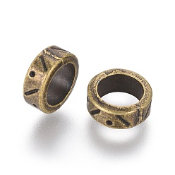 Античная Бронза Европейские бусины с большим отверстием, сплав, тибетский стиль , пончик, без кадмия, без никеля и без свинца, античная бронза, 8x3 мм, отверстие : 6 мм