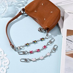 (52) Непрозрачная лаванда 3 шт 3 цвета сплав эмаль черепаха сумка удлинитель цепи, с поворотными застежками сплава, платина, разноцветные, 152 мм, 1 шт / цвет