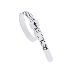 White Ring Sizer US Official American Finger Measure, For Gauge Men And Womens Sizes, White, 11.5x0.5x0.15cm