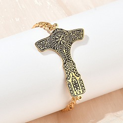 Золотой 304 из нержавеющей стали эмаль ссылка браслеты, браслеты-цепочки для мужчин, форма молотка, золотые, 7-1/4 дюйм (18.3 см)