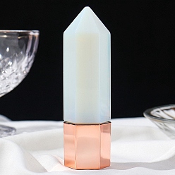 Opalite Hexagonal Prism Opalite Roller Ball Bottles, Essential Oil Bottles, 2.5x2.5x9.3cm