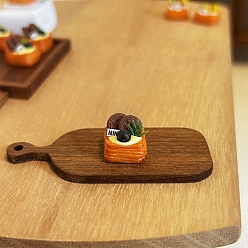 Кокосово-Коричневый Миниатюрные украшения из смолы, аксессуары для домашнего кукольного домика с микро-ландшафтом, притворяясь опорными украшениями, питание, кокосового коричневый, 13x11 мм