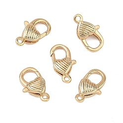 Real 18K Gold Plated SHEGRACE Brass Lobster Claw Clasps, Heart, Cadmium Free & Lead Free & Nickel Free, Real 18K Gold Plated, 13x7x4mm, Hole: 1.2mm
