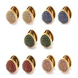 (52) Непрозрачная лаванда Вакуумное покрытие pvd 304 серьги-кольца из нержавеющей стали со стразами для женщин, слеза, золотые, разноцветные, 14x11.5x17 мм