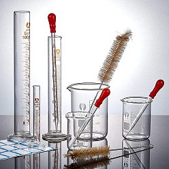 (52) Непрозрачная лаванда Наборы для самостоятельного измерения, со стеклянными мерными стаканами, мерным цилиндром и капельницей, щетка для волос, водонепроницаемые наклейки этикетки, разноцветные, 5.5x5.15x6.2 см, 1 PC