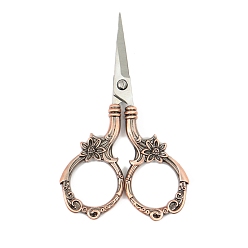 Красная Медь & Цвет Нержавеющей Стали Ножницы для цветов из нержавеющей стали, ножницы для вышивания, швейные ножницы, с ручкой из цинкового сплава, красная медь и нержавеющая сталь цвет, 90 мм