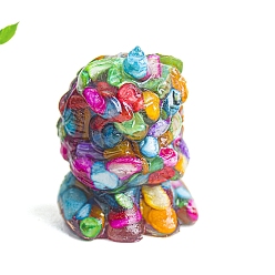 Раковина Украшение в виде льва из смолы, с натуральной стружкой внутри статуй для украшения домашнего офиса, 39x37x53 мм