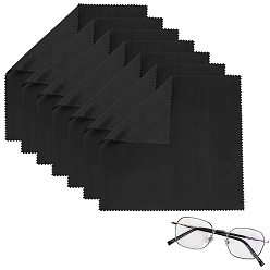 Черный 7 шт. салфетки из микрофибры для чистки очков, квадратный, чёрные, 200x200x0.3 мм
