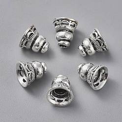 Античное Серебро Латунной шариковой конусов, для изготовления ювелирных изделий, без кадмия, без никеля и без свинца, безлепестковый, античное серебро, 12x12 мм, отверстие : 3~3.3 мм