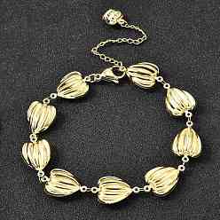 Сердце 304 браслеты из нержавеющей стали ссылка для женщин, золотые, сердце, 8-5/8 дюйм (21.9 см)