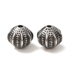 Stainless Steel Color 304 Stainless Steel Beads, Rondelle with Grid Pattern, Stainless Steel Color, 11x9.5mm, Hole: 2mm