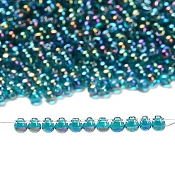 (DP2458) Transparent Teal AB Миюки 3.4мм капельные бусины, японский бисер, прозрачные цвета AB, (dp2458) прозрачный бирюзовый ab, 3.4x3 мм, отверстие : 0.65 мм, Около 180 шт / 10 г