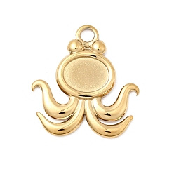 Осьминог 304 Настройки кабошон из нержавеющей стали кулон, коллекция океана, ионное покрытие (ip), золотые, осьминог, лоток : 8x10 мм, 26x24x2 мм, отверстие : 3 мм