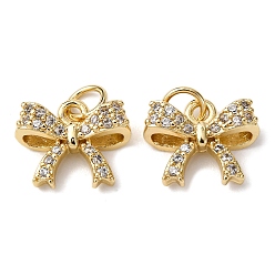 Настоящее золото 18K Латунные Мирко проложить кубического циркония подвески, с целью перехода в кольце, бантом прелести, стойки покрытие, долговечный, без свинца и без кадмия, реальный 18 k позолоченный, 10x12.5x4.5 мм, отверстие : 3.5 мм