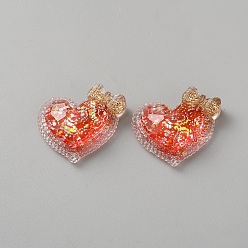 Сердце Акриловый кабошоны, красные, сердце, 27x27.5x8.5 мм