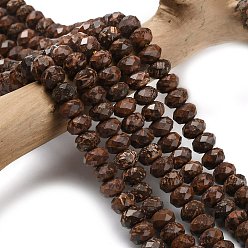 Starburst Jasper Естественной яшмы бисер нитей, граненые, рондель, 8x5.5 мм, отверстие : 1.2 мм, около 69 шт / нитка, 15.16'' (38.5 см)