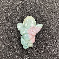 (RRHB277) Кристалл на подкладке из медово-бежевого цвета Резные подвески из натурального индийского агата, ангельские прелести, 30x25 мм