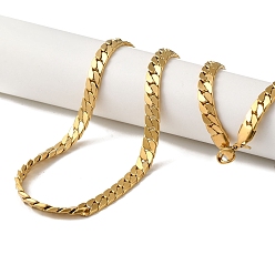 Золотой Ионное покрытие (ip) 304 ожерелья из змеиной цепи из нержавеющей стали, золотые, 24.02x0.26 дюйм (61x0.65 см)