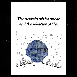 (306FM) Жонкиль матовый с лаймовой подкладкой Натуральная голубая пятнистая яшма, резные фигурки в форме ракушек, орнамент, для домашнего украшения рабочего стола, Подарочная карта своими руками с вдохновением, оболочкой: 30 mm