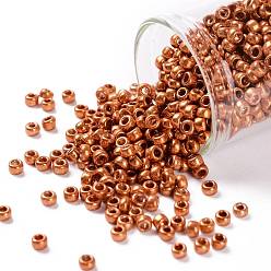 (562) Burnt Orange Metallic TOHO Round Seed Beads, Japanese Seed Beads, (562) Burnt Orange Metallic, 8/0, 3mm, Hole: 1mm, about 222pcs/bottle, 10g/bottle