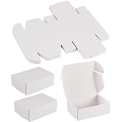 Белый Складные бумажные почтовые коробки, почтовые ящики из гофрированного картона, транспортировочные коробки, прямоугольные, белые, 8.3x6x3 см