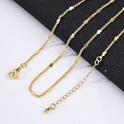 Настоящее золото 18K Латунные цепочки панцирного плетения ожерелья для женщин, 304 из нержавеющей стали застежкой омар, стойки покрытие, без свинца и без кадмия, долговечный, реальный 18 k позолоченный, 17.72 дюйм (45 см)