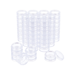 Clear Plastic Refillable Cream Jar, with Aluminium Screw Lid & Inner Cover, Empty Portable Cosmetic Containers, Column, Clear, 31.5x90.5mm, Capacity: 5ml(0.17 fl. oz)