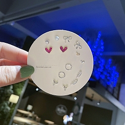 Платина 7 пары антикоррозийных изысканных комплектов сережек-гвоздиков из сплава для девушек и женщин, с пластиковыми бусинами, имитирующими жемчуг, и латунной булавкой, разнообразные, платина, Размер упаковки: 75x75 mm