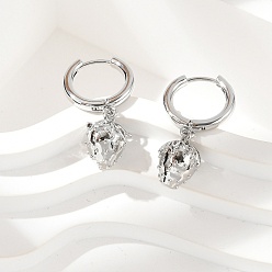 Настоящее золото 18K Латунные серьги-кольца в форме клубники, стойки покрытие, долговечный, без свинца и без кадмия, реальный 18 k позолоченный, 25x8.5 мм