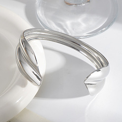 Нержавеющая Сталь Цвет Модные 304 браслеты-манжеты из нержавеющей стали для женщин, цвет нержавеющей стали, 1-1/8 дюйм (2.71 см), внутренний диаметр: 2-5/8 дюйм (6.8 см)