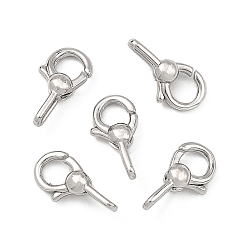 Platinum SHEGRACE Brass Spring Ring Clasps, Cadmium Free & Nickel Free & Lead Free, Ring, Platinum, 13.5x7x4mm, Hole: 4x1.2mm