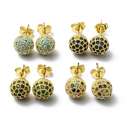 (52) Непрозрачная лаванда Серьги-гвоздики со стразами, настоящие позолоченные украшения из латуни для женщин, без свинца и без кадмия, разноцветные, 18 мм, штифты : 19~20x8 мм