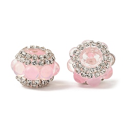 Pink Сверкающие акриловые стразы круглые бусины, cmолой, фокусные бусины для ручек, розовые, 20x14 мм, отверстие : 2.5 мм