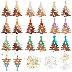 (52) Непрозрачная лаванда Наборы для изготовления деревянных сережек своими руками, в том числе 20 шт 10 цвета подвески из смолы и орехового дерева, 2 цветные латунные крючки для сережек и прыжковые кольца, разноцветные, подвески: 38x25x3 мм, отверстие : 2 мм, 2 шт / цвет