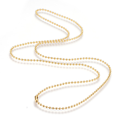 Golden 304 Stainless Steel Ball Chain Necklace, Golden, 23.6 inch(60cm)x2.3mm