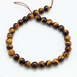 Tiger Eye Natural Tiger Eye Beads Strands, Round, 14mm, Hole: 1~2mm, about 14pcs/strand, 8 inch