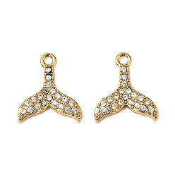 Fish 304 прелести нержавеющей стали, с кубического циркония, ионное покрытие (ip), рыбий хвост, 13x12x2.5 мм, отверстие : 1.4 мм