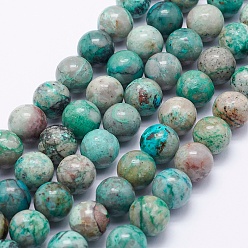 Chrysocolla Natural Chrysocolla Beads Strands, Round, 10mm, Hole: 1mm, about 39pcs/strand, 15.3 inch(39cm)