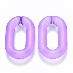 Medium Orchid Transparent Acrylic Linking Rings, Quick Link Connectors, for Cable Chains Making, Frosted, Oval, Medium Orchid, 31x19.5x5.5mm, Inner Diameter: 19.5x7.5mm
