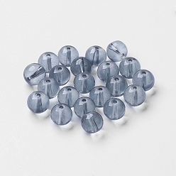 Light Steel Blue Glass Beads, Round, Light Steel Blue, 8mm, Hole: 1mm