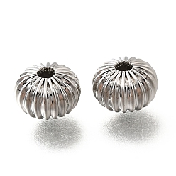 Платинированный Латунные бусины, без кадмия, без никеля и без свинца, плоско-круглые, Реальная платина, 8.5x6 мм, отверстие : 2 мм