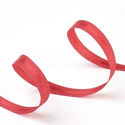 Red Polyester Grosgrain Ribbon, Christmas Ribbon, Red, 3/8 inch(9mm), 100yards/roll(91.44m/roll)