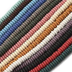 (52) Непрозрачная лаванда Нити бусин из искусственного камня лавы ручной работы, рондель, яркие глазированный фарфор, разноцветные, 8x3 мм, отверстие : 2~2.5 мм, около 124~126 шт / нитка, 14.57'' (37 см)