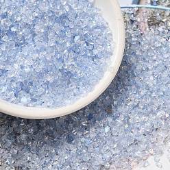 Васильковый Прозрачная гальваническая поделка из измельченного стекла, с покрытием AB цвета, стеклянная крошка неправильной формы, наполнитель для вазы своими руками для дизайна ногтей, васильковый, 1.5~2x1.5~2 мм