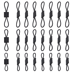 Black 24Pcs 3 Styles Nylon with Rubber Tactical Gear Holder Clip, Elastic Binding Ribbon Buckle for Tactical Vests Backpacks Bags, Black, 85~125mm, 8pcs/style