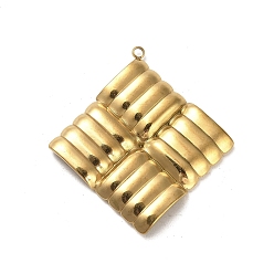 Golden 304 Stainless Steel Pendants, Rhombus Charm, Golden, 43x40.5x3.5mm, Hole: 2mm