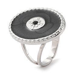 Нержавеющая Сталь Цвет 304 эмалированные открытые манжеты из нержавеющей стали для женщин, со стразами, овальные, цвет нержавеющей стали, внутренний диаметр: регулируемый