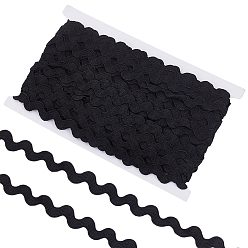 Черный Полипропилен, многоцветная изогнутая боковая полоса, с картонной карточкой, чёрные, 3/8 дюйм (10 мм), около 27.00 ярдов (24.69 м) / рулон