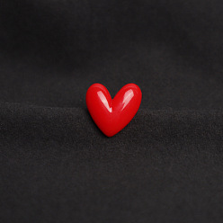 Roja Insignia de corazón de resina para ropa de mochila, rojo, 20 mm