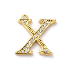 Letter C Подвеска из латуни с микропаве из кубического циркония, греческий алфавит, реальный 18 k позолоченный, буква С, 14x16.5x1.6~1.7 мм, отверстие : 1.1 мм